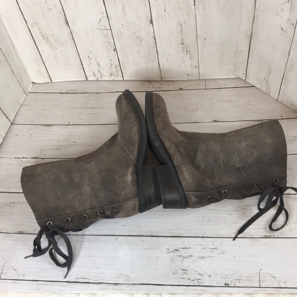 Taupe Nine West Leather Krasher Back Lace Boot - Picture 6 of 11